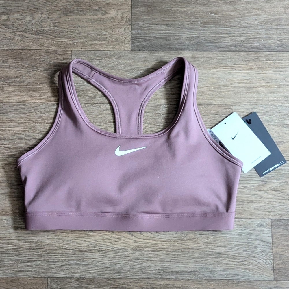 NWT Nike Training Medium Support Smokey Mauve Sports Bra Women Medium